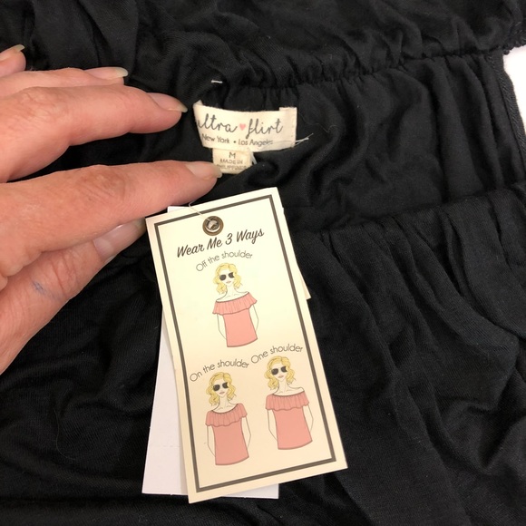 Ultra Flirt 3 Way Convertible Ruffled Top Size M - Picture 3 of 8